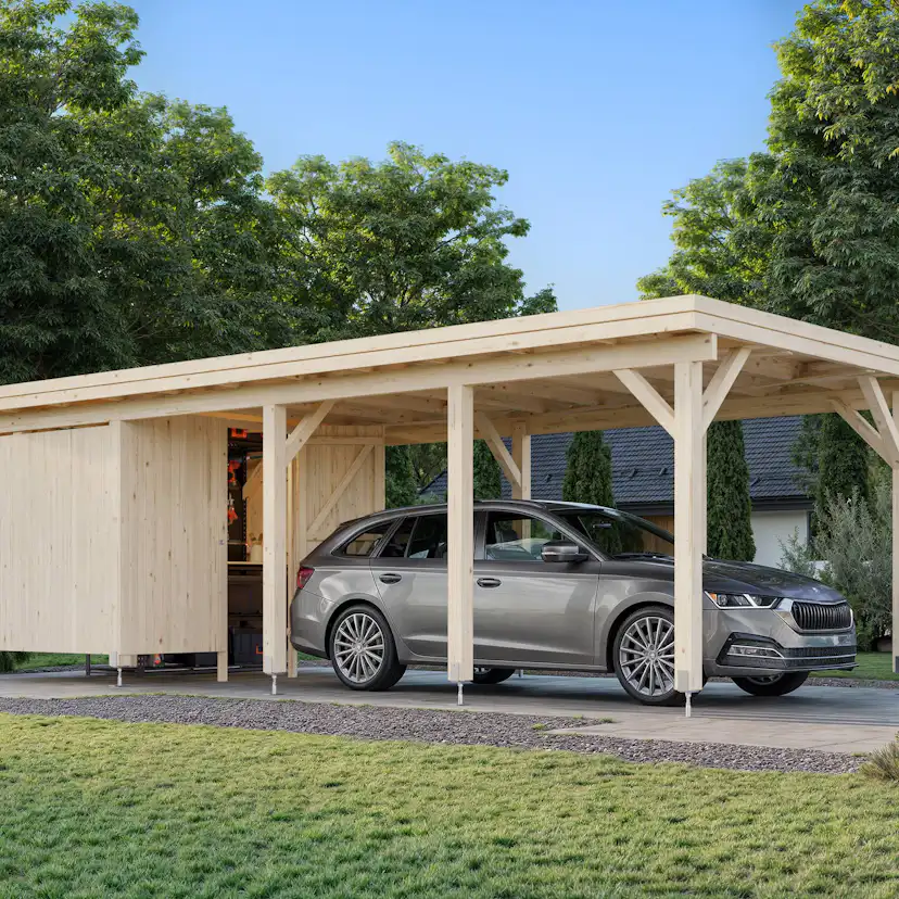 Förråd till Carport Karl 23,1 m2 Obehandlad