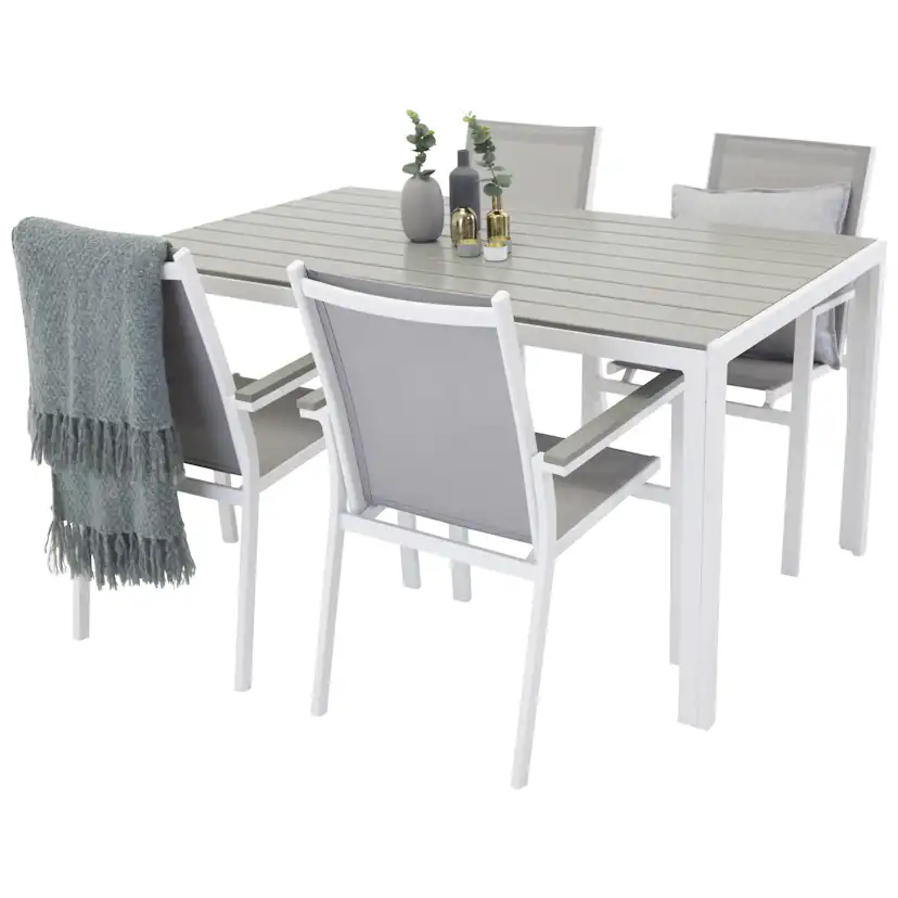Matgrupp Utomhus Venture Home Bront 150 med 4 Pincy Trädgårdsstolar