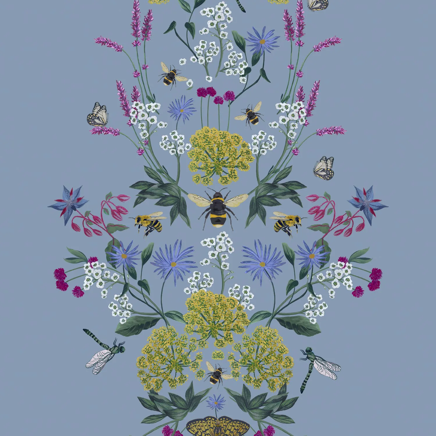 Tapet Joules Perfect Pollinators Haze Blue