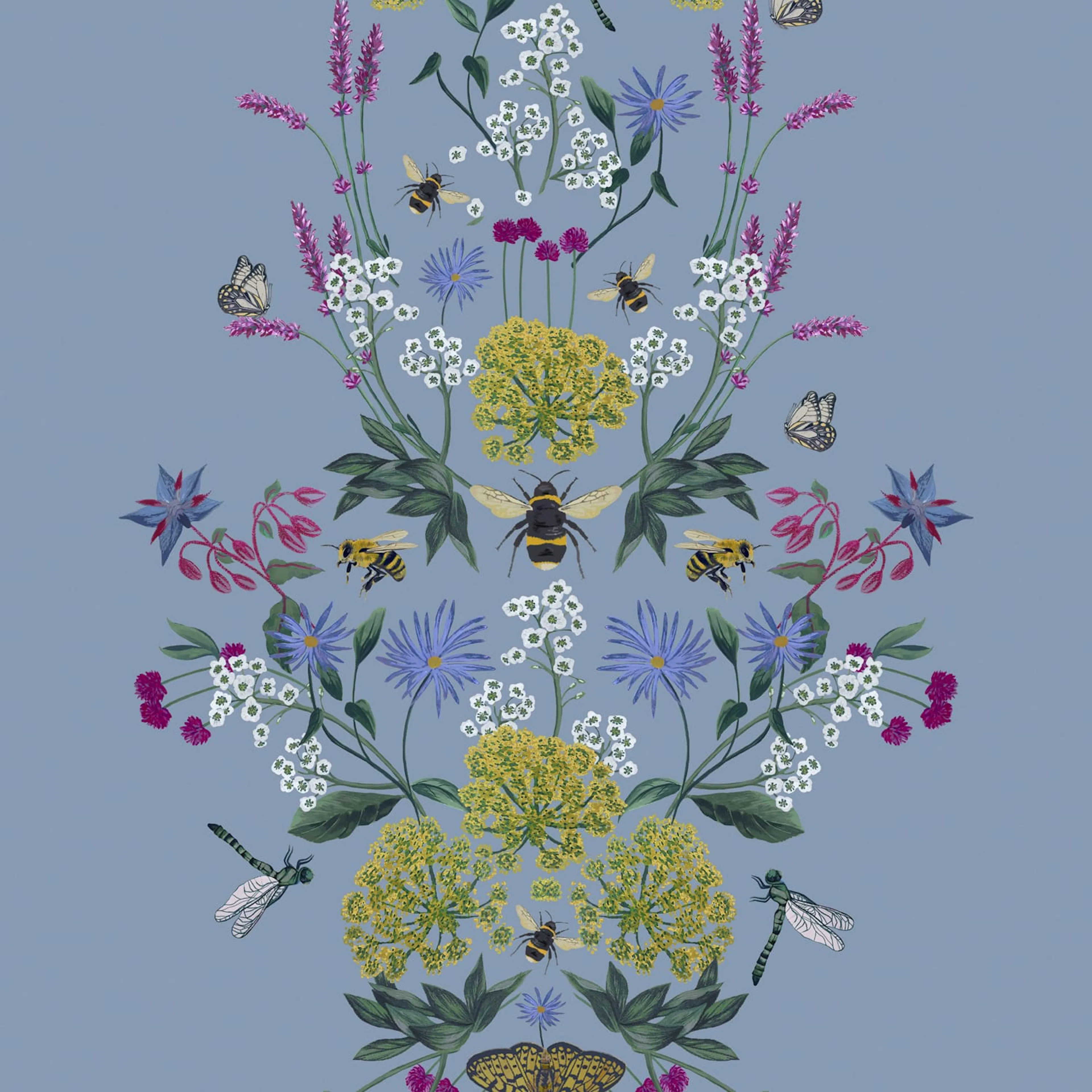 Tapet Joules Perfect Pollinators Haze Blue
