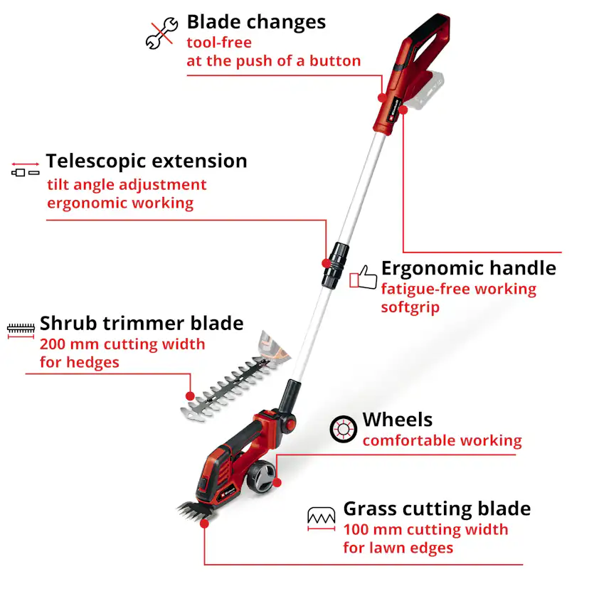 Grässax Einhell GE-CG 18/100 Li T Utan Batteri & Laddare