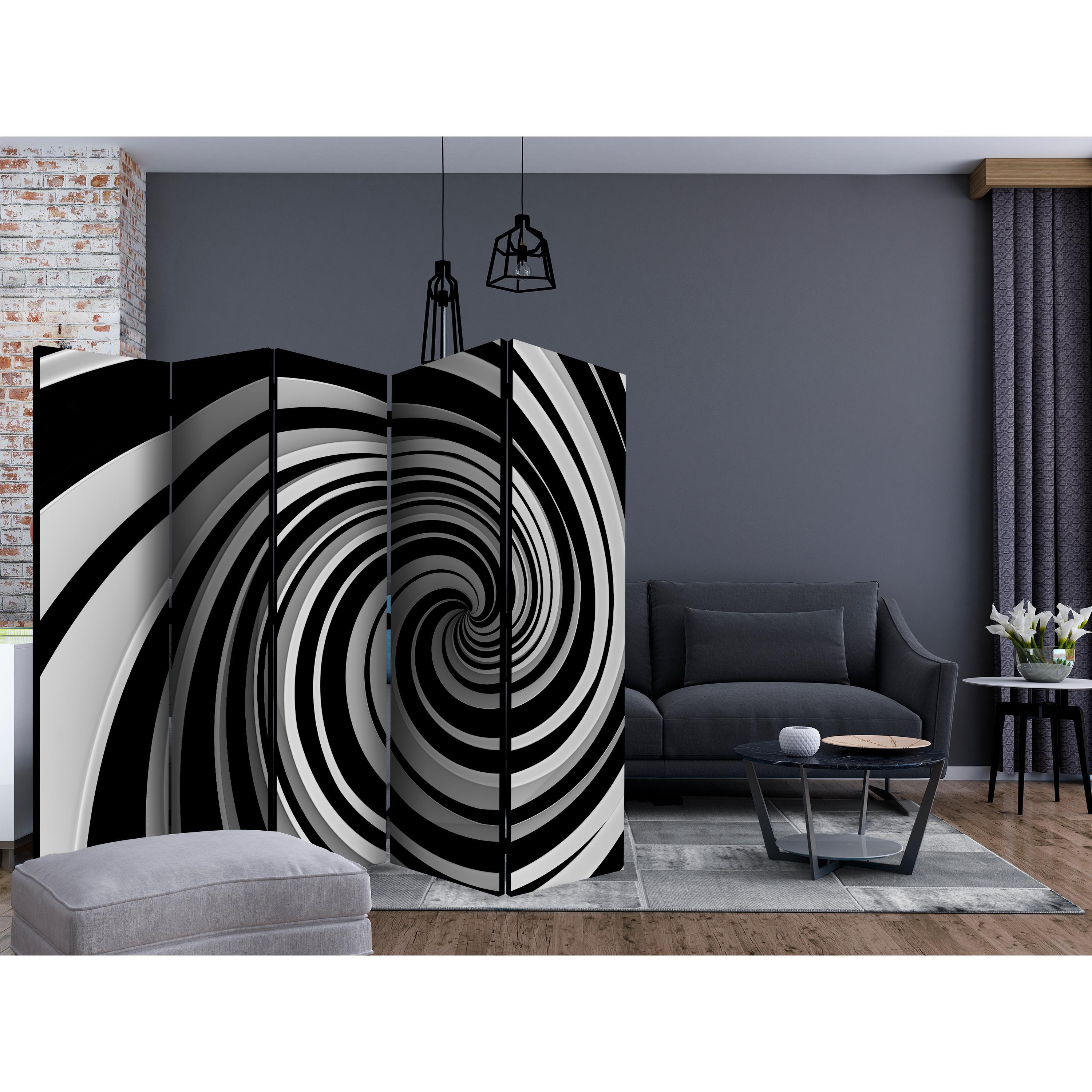 Rumsavdelare Skärmvägg Arkiio Black and White Swirl II 225x172 cm