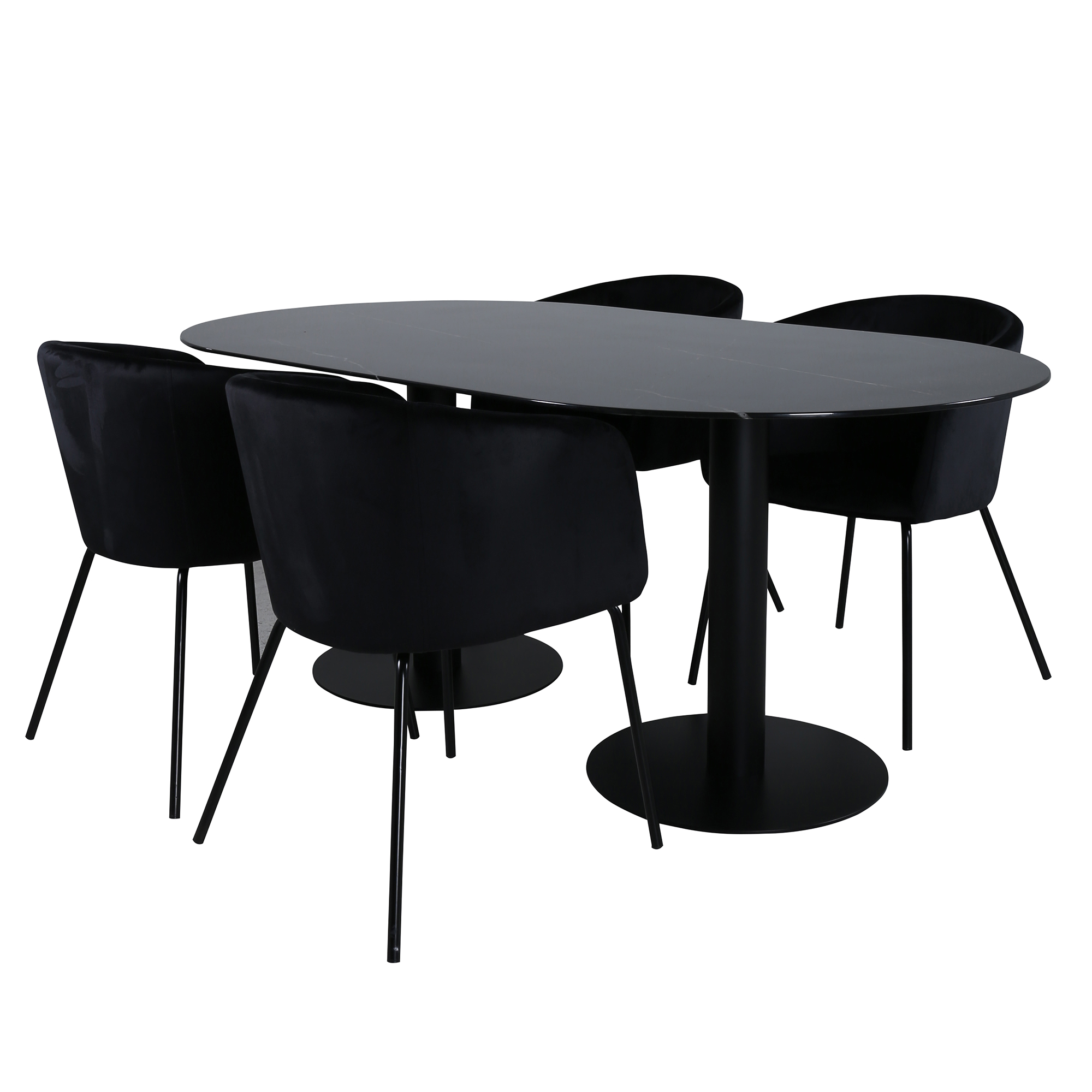 Matgrupp Venture Home Oslo med 4 Bergen Stolar Sammet