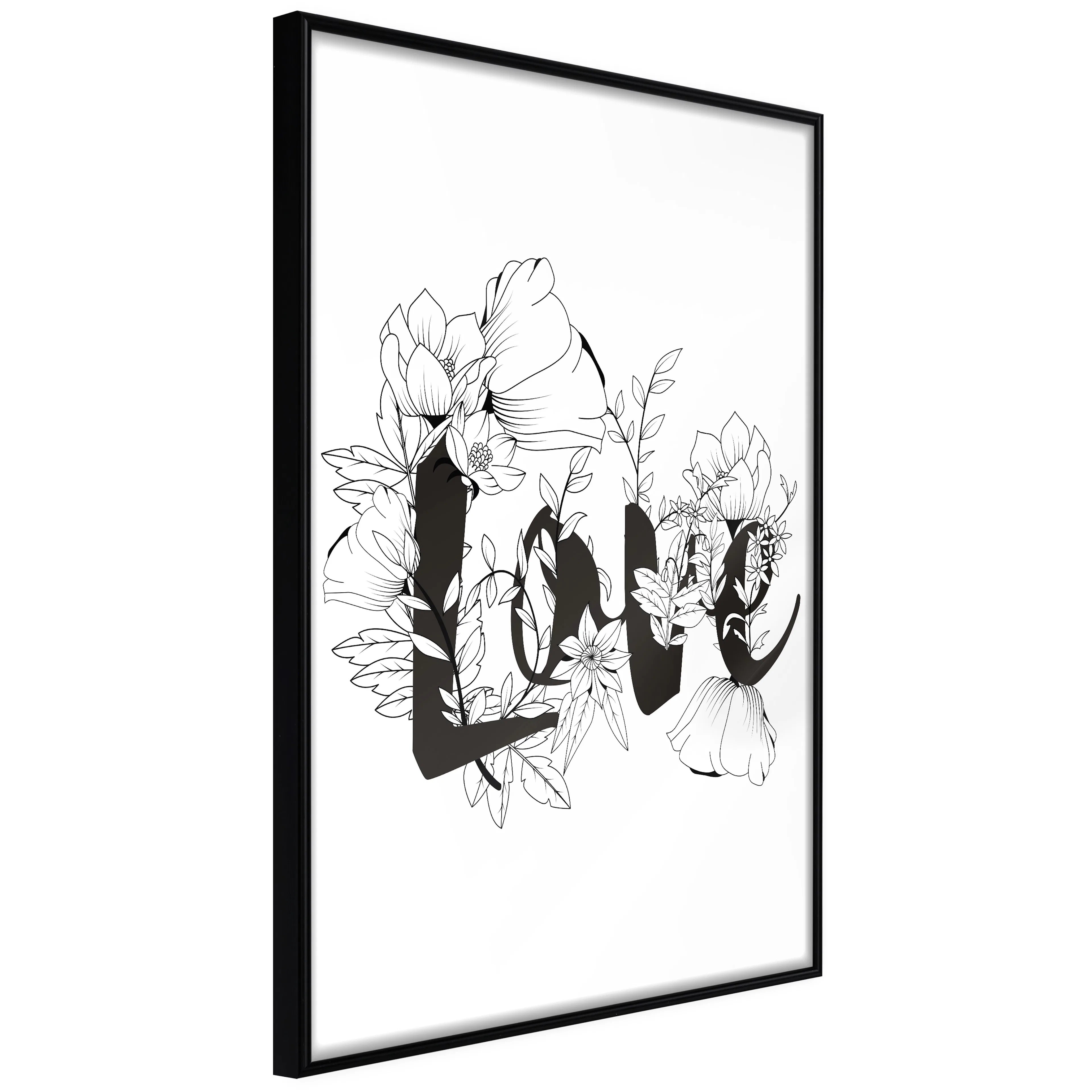 Affisch - Love With Flowers [Poster] 20x30 Svart ram, 20x30 cm