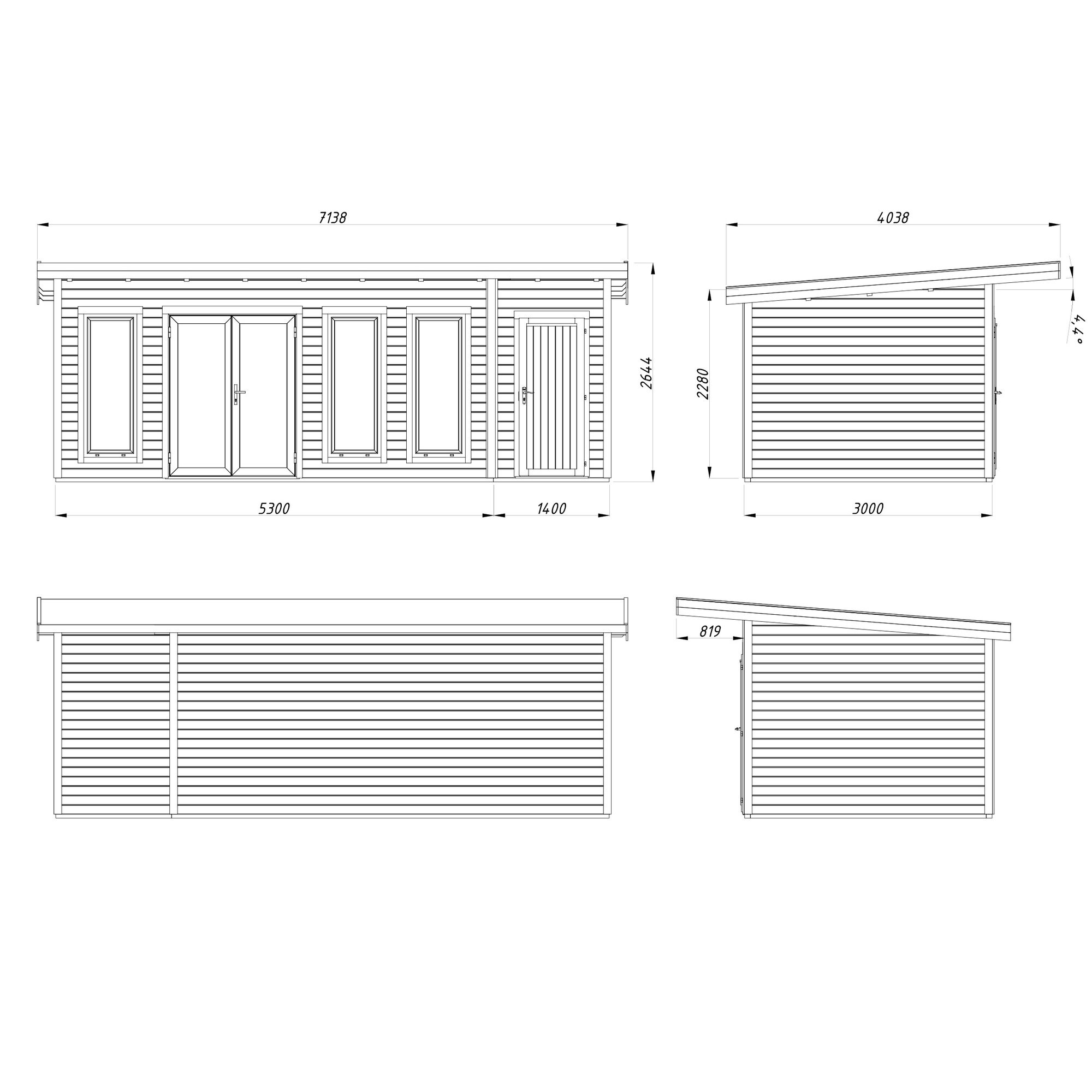 Stuga Palmako Aurelia 20,1 m² (inv. 19,2 m²)