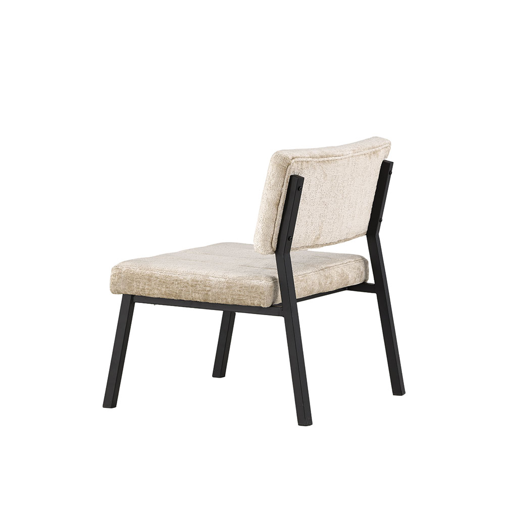 Monett Single Sofa - Black / Beige Velvet Beige