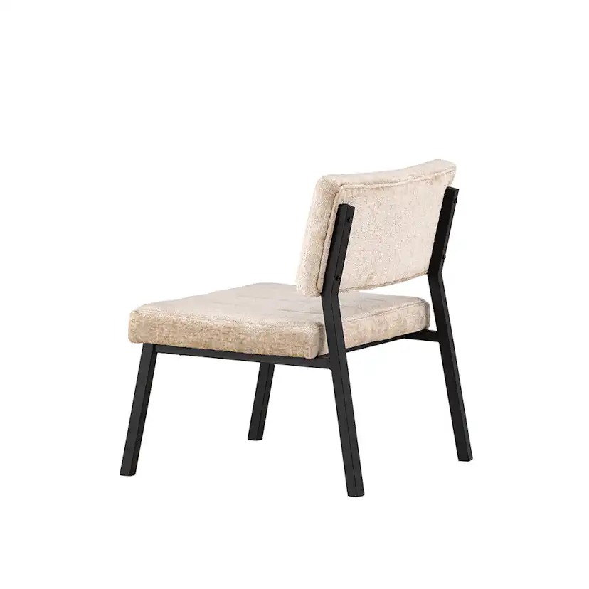 Monett Single Sofa - Black / Beige Velvet Beige