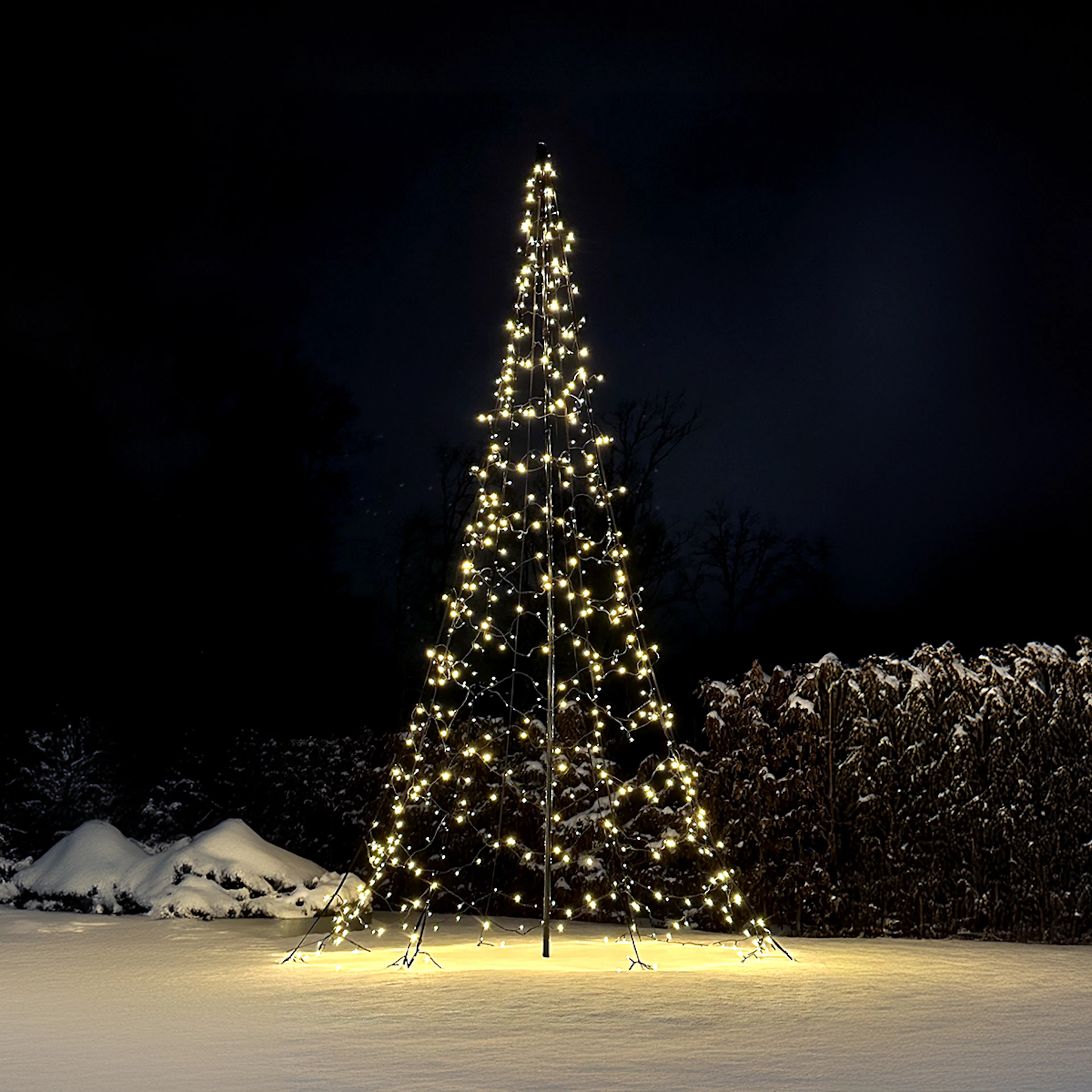 Ljusgran Glimma 2 m 300 LED Varmvit inkl stång 2m, 300 ljuskällor, LED