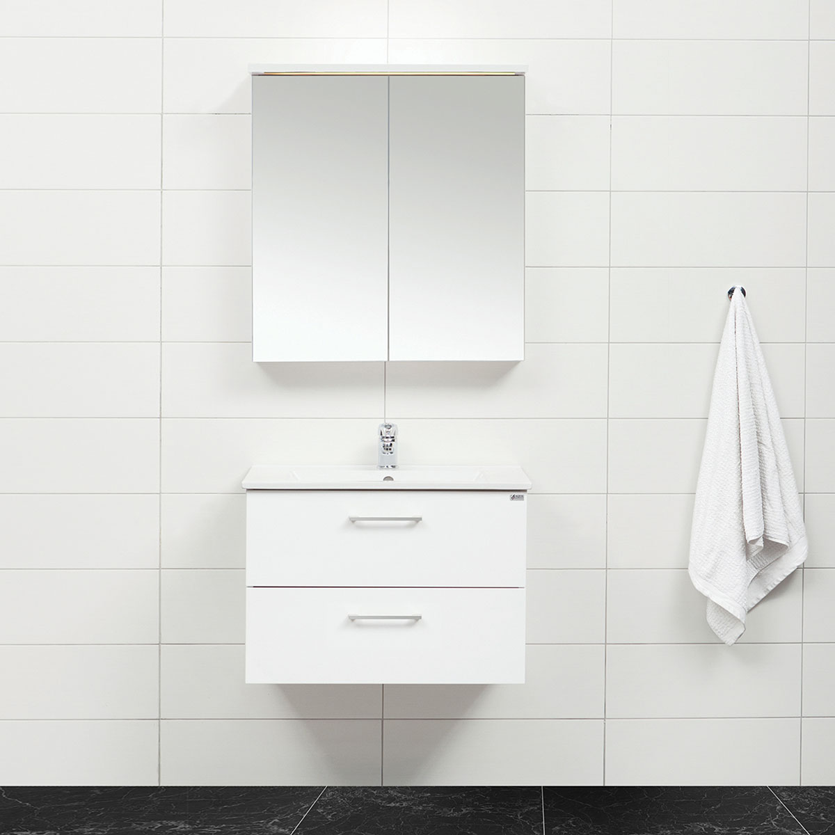 Tvättställsskåp 4AQUA Slim Med 2 Lådor