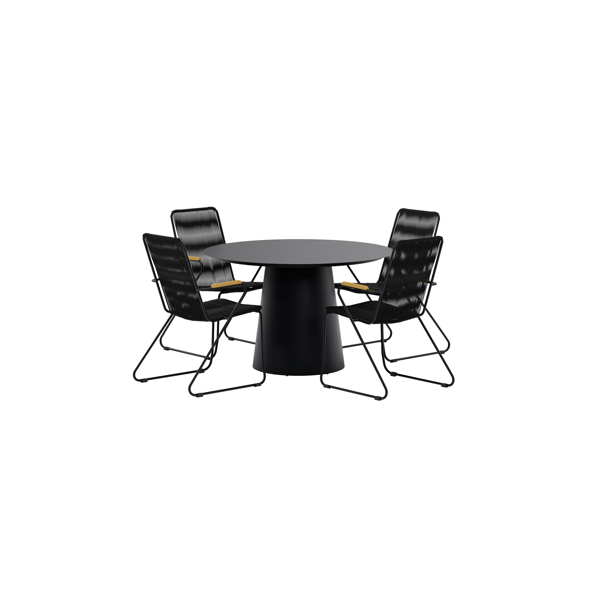 Matgrupp Utomhus Venture Home Lanzo Ø120 cm med 4 st Bois Trädgårdsstolar