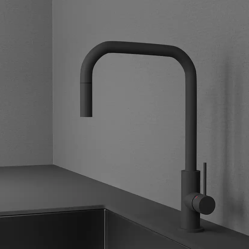 Köksblandare Scandtap Steel Accent Square med Utdragbar Pip
