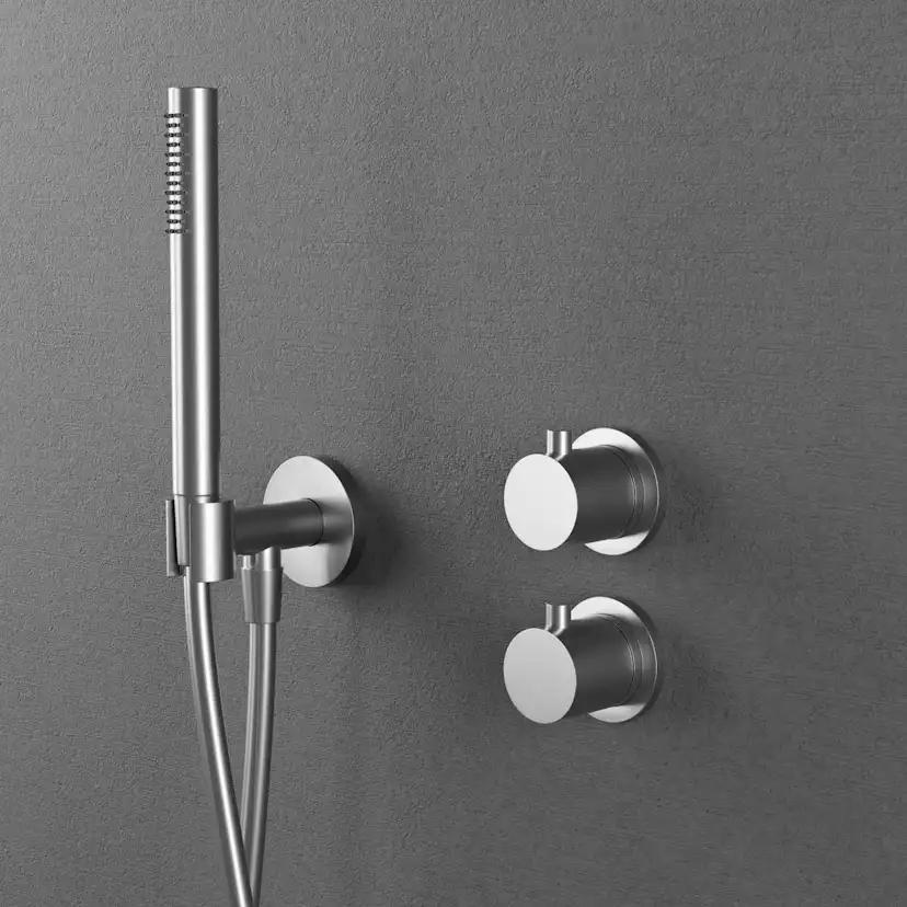 Takduschset Scandtap Steel Harmonized 2X för Inbyggnad Original Rostfritt Stål