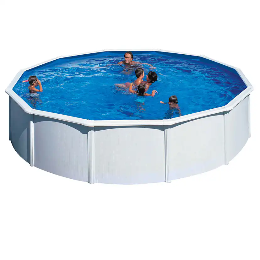 Basic Pool Rund Ø550 x 120 cm, Vit Ø550 cm, Djup: 120 cm, Färg: Vit