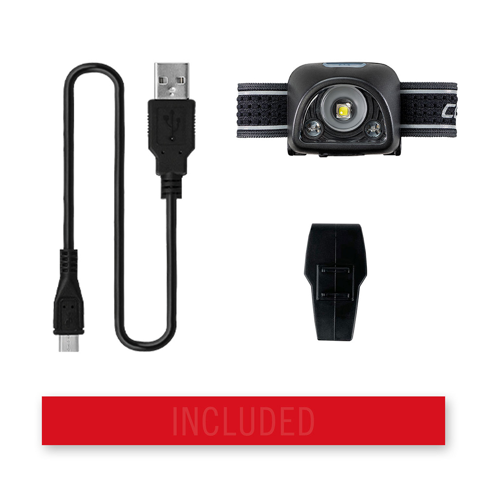Pannlampa Coast FL1R Uppladdningsbar 435 Lumen Röd/Vit