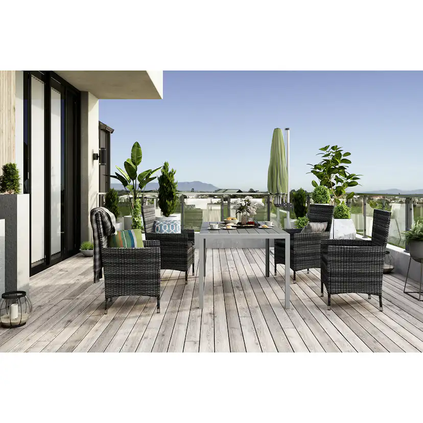 Trädgårdsgrupp Comfort Garden Tunis Matgrupp Utomhus 150 + 4 Thor Fåtölj