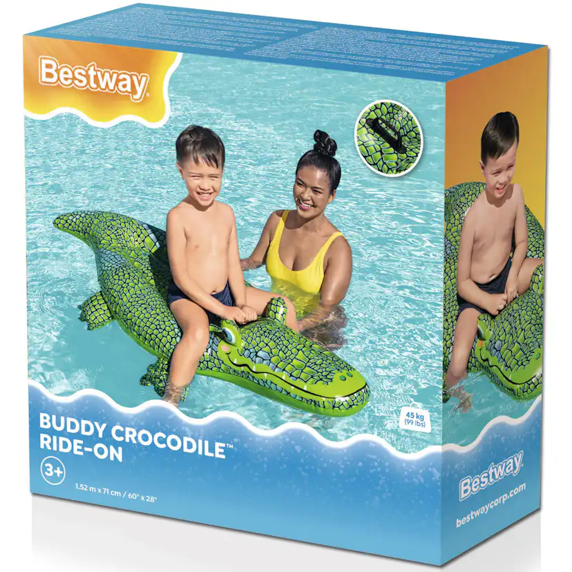 Badmadrass Bestway Buddy Krokodil Ride-On 152 x 71 cm