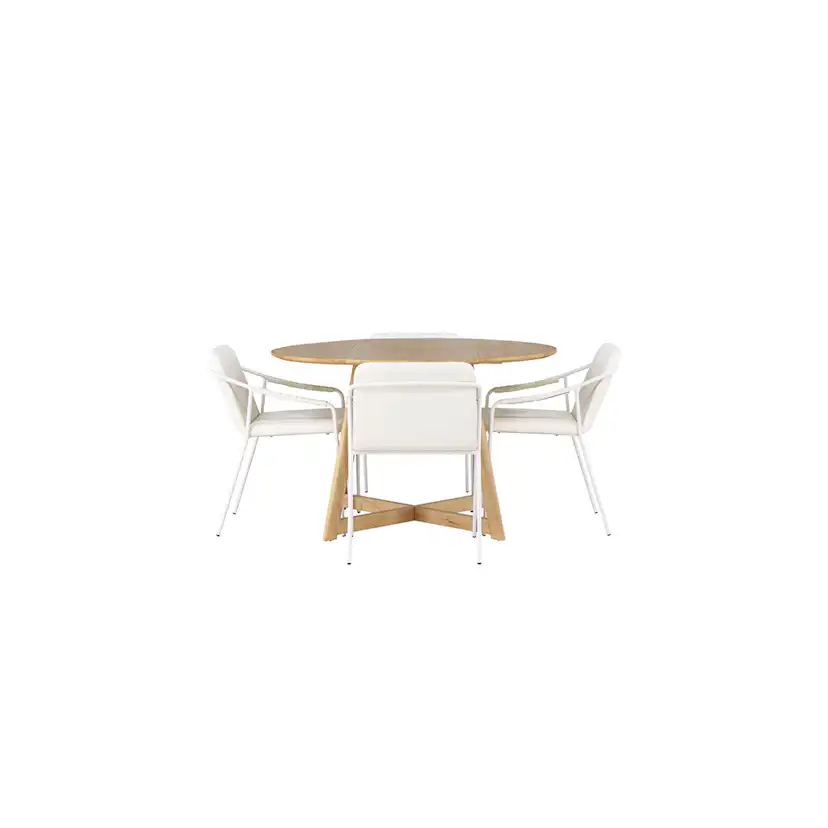 Matgrupp Venture Home Yakidon Ø120 cm med 4 st Tvist stolar
