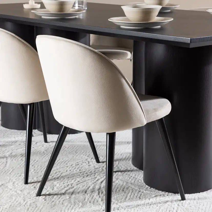Matgrupp Venture Home Olivia 210 med 6 st Velvet Stolar