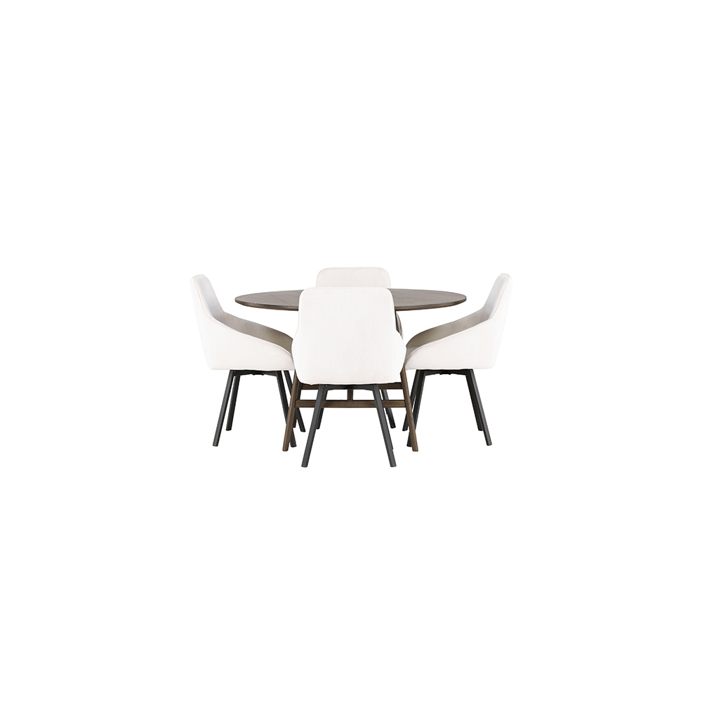 Matgrupp Venture Home Kaseidon Ø100 cm med 4 st Rosie stolar