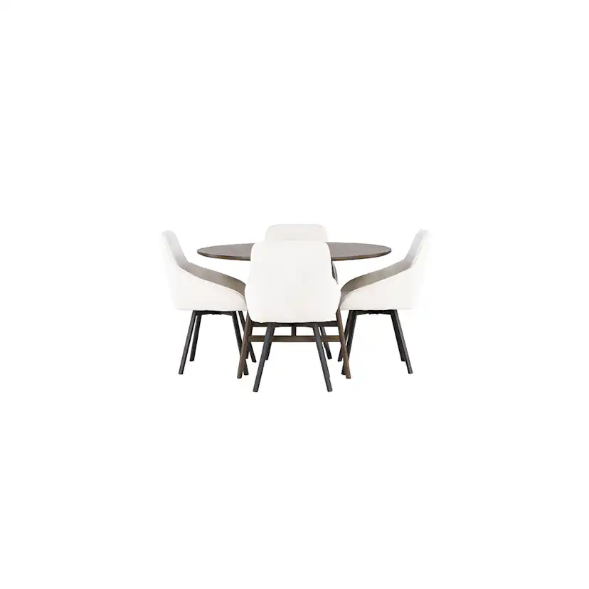 Matgrupp Venture Home Kaseidon Ø100 cm med 4 st Rosie stolar