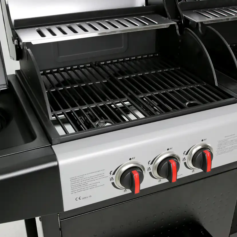 Gasol/Kolgrill Metalcraft Aurora Kombinationsgrill med Sidobrännare & Rostfria Brännare