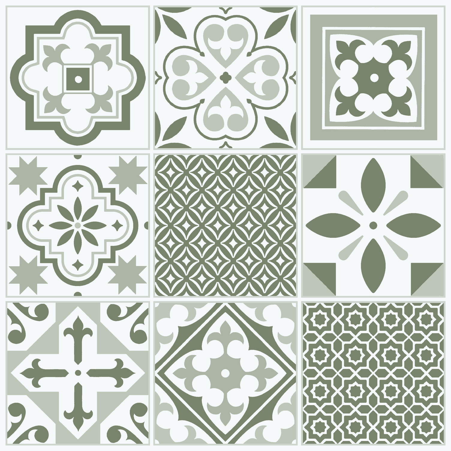 D-C-FIX CLASSIC GULVFLISER - GREEN ORIENTAL TILES Green Oriental Tiles