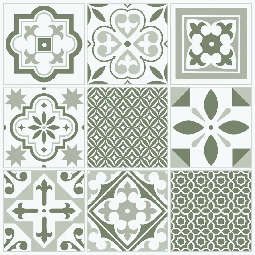 D-C-FIX CLASSIC GULVFLISER - GREEN ORIENTAL TILES Green Oriental Tiles