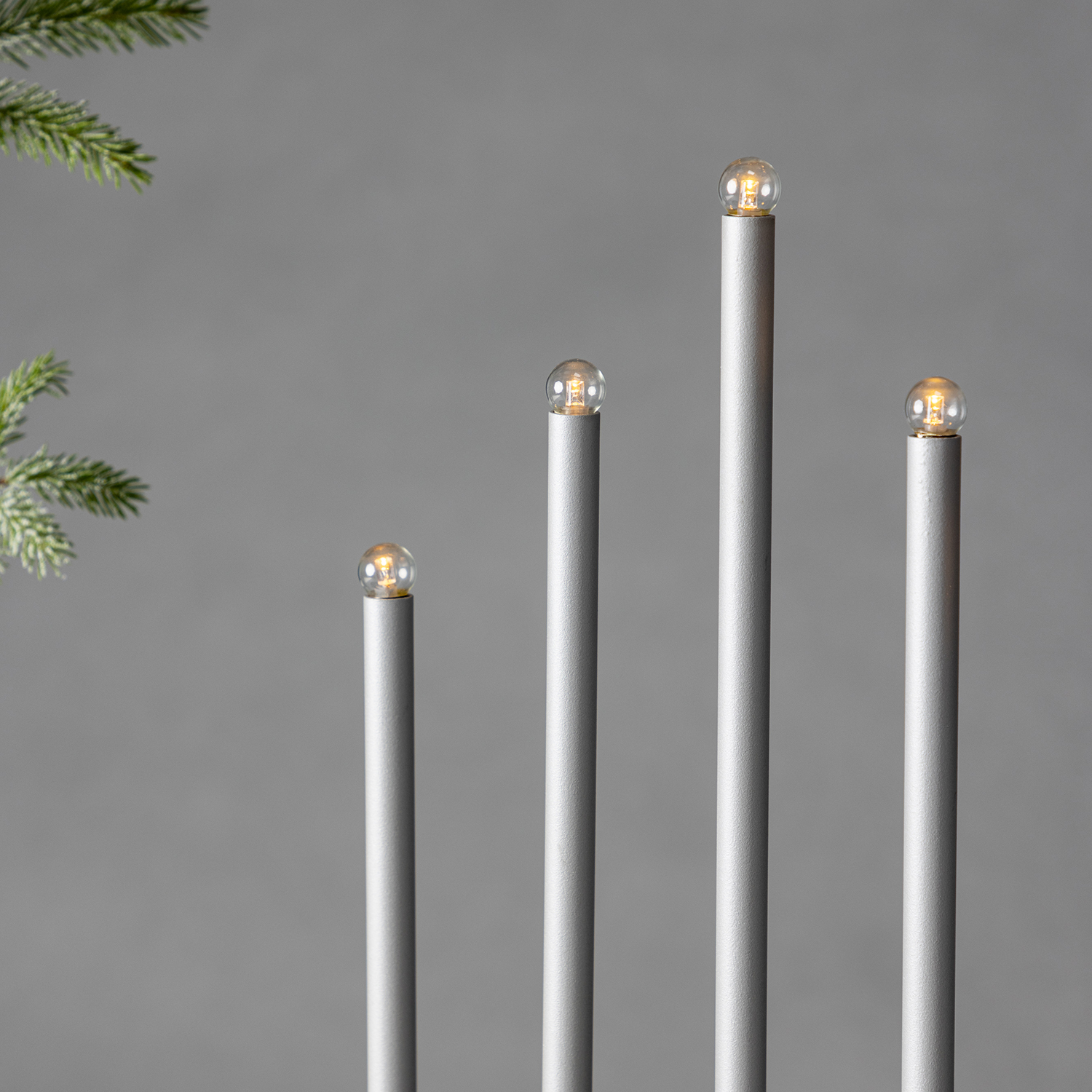 Björnfjället Candlestick 40cm  - Matt Silver DImmer / Silver, 40 cm