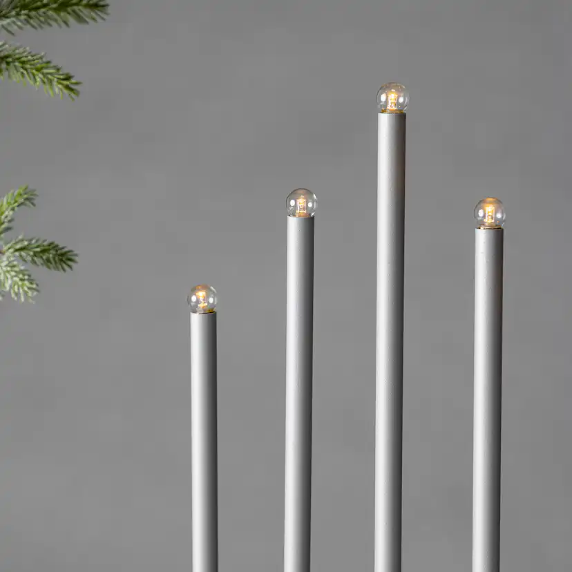 Björnfjället Candlestick 40cm - Matt Silver DImmer / Silver, 40 cm