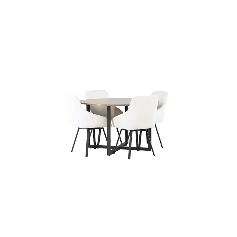 Matgrupp Venture Home Durango Ø120 cm med 4 st Rosie stolar