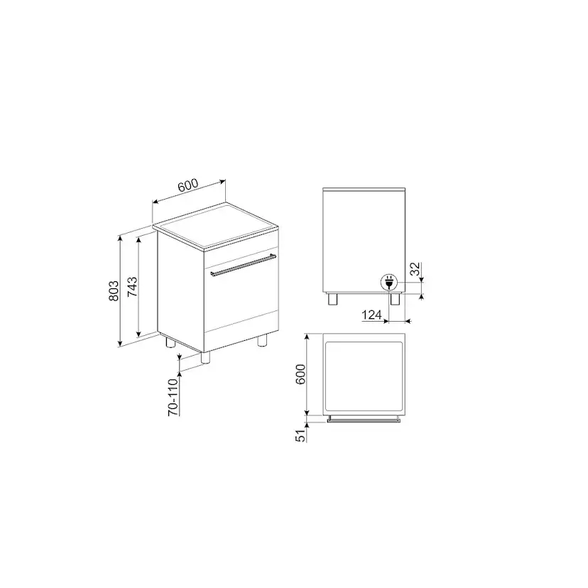 Induktionsspis Smeg - C6IMWHM2
