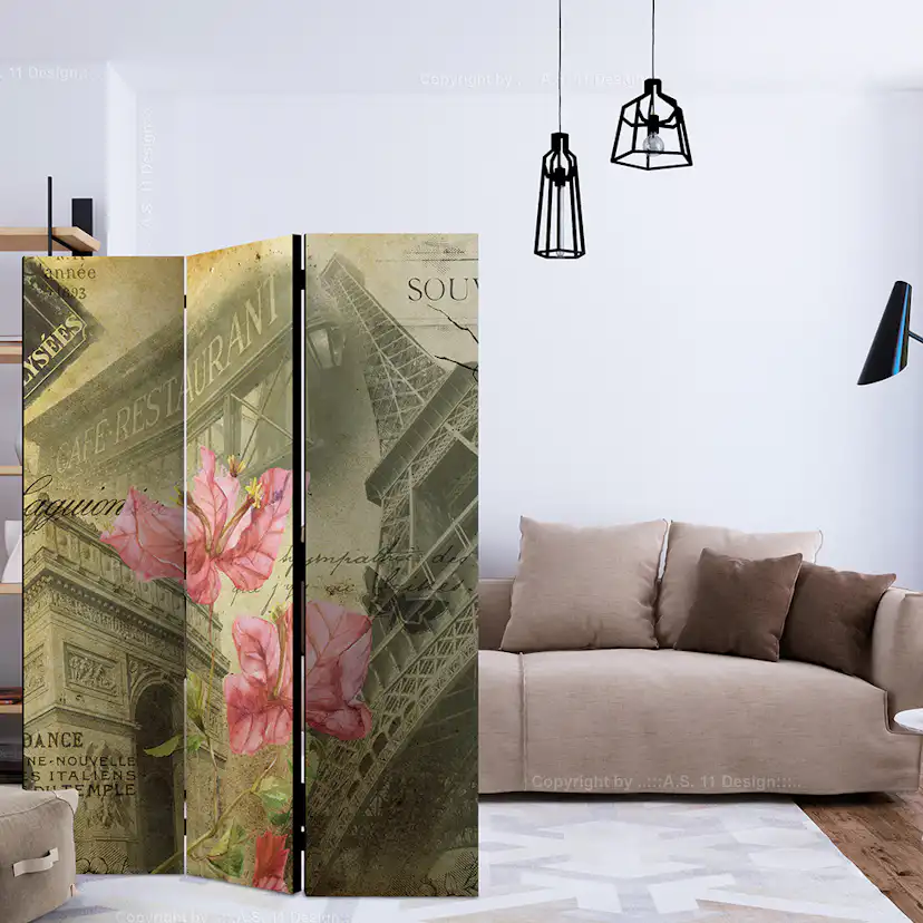 Rumsavdelare Skärmvägg Arkiio Bonjour Paris! 135x172 cm