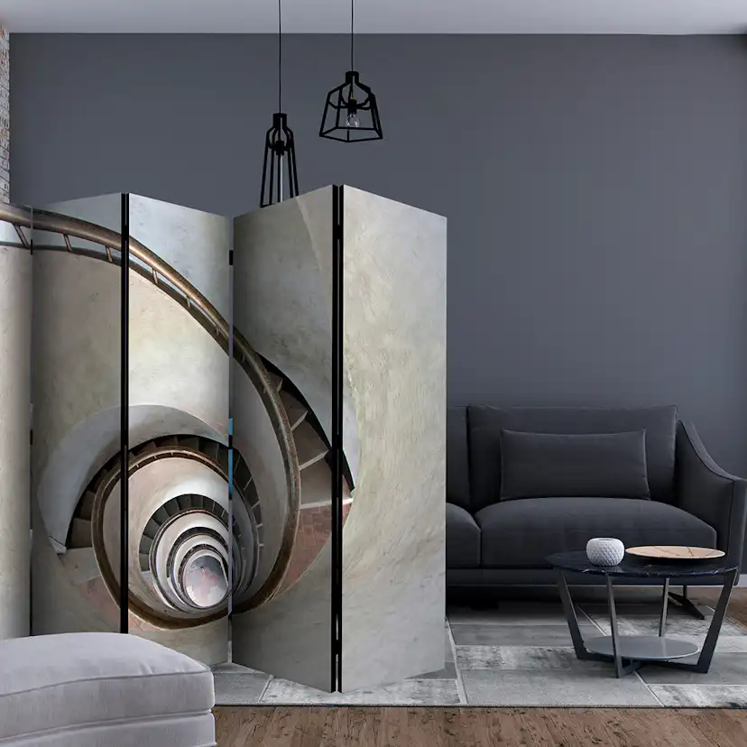 Rumsavdelare Skärmvägg Arkiio White Spiral Stairs II 225x172 cm
