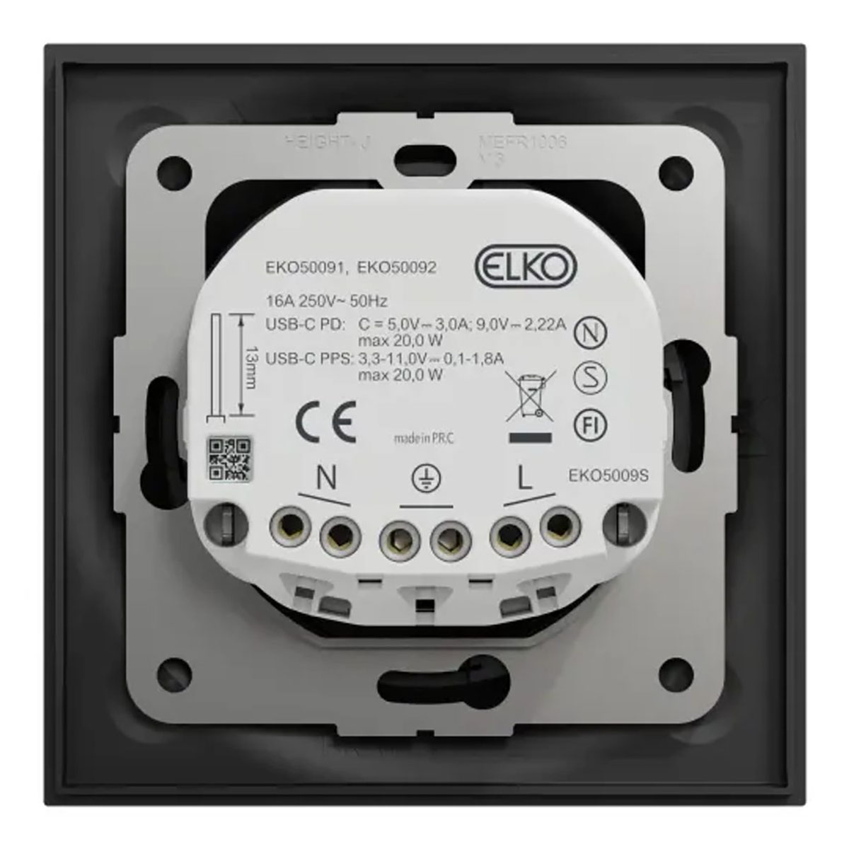 Vägguttag Elko One USB 1-vägs Jordat med Snabbanslutning