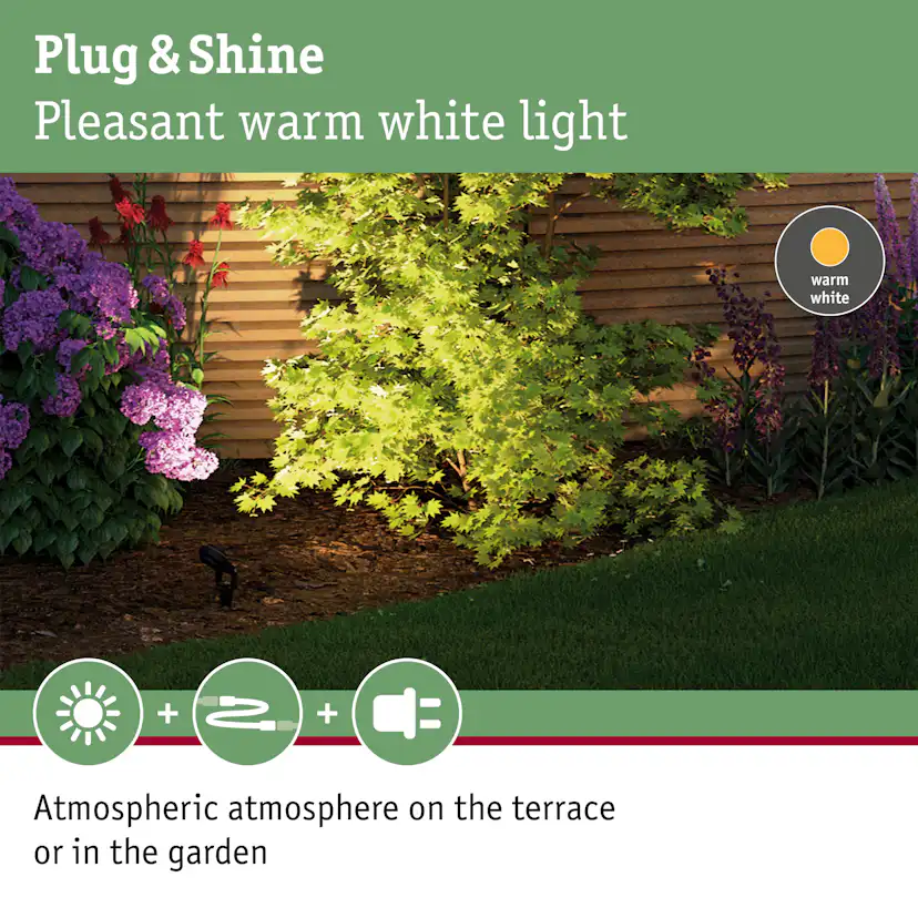 Spotlight Paulmann Sting Plug & Shine LED IP67 24V Ljus: Soft White