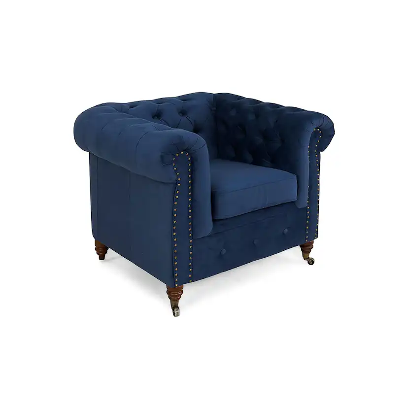 Chesterfield Deluxe Fåtölj Petrolblå