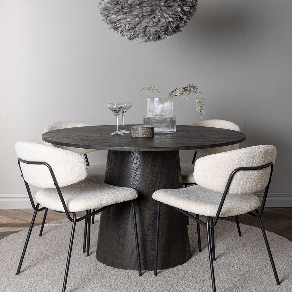 Matgrupp Venture Home Lanzo Ø120 cm med 4 st Chico stolar