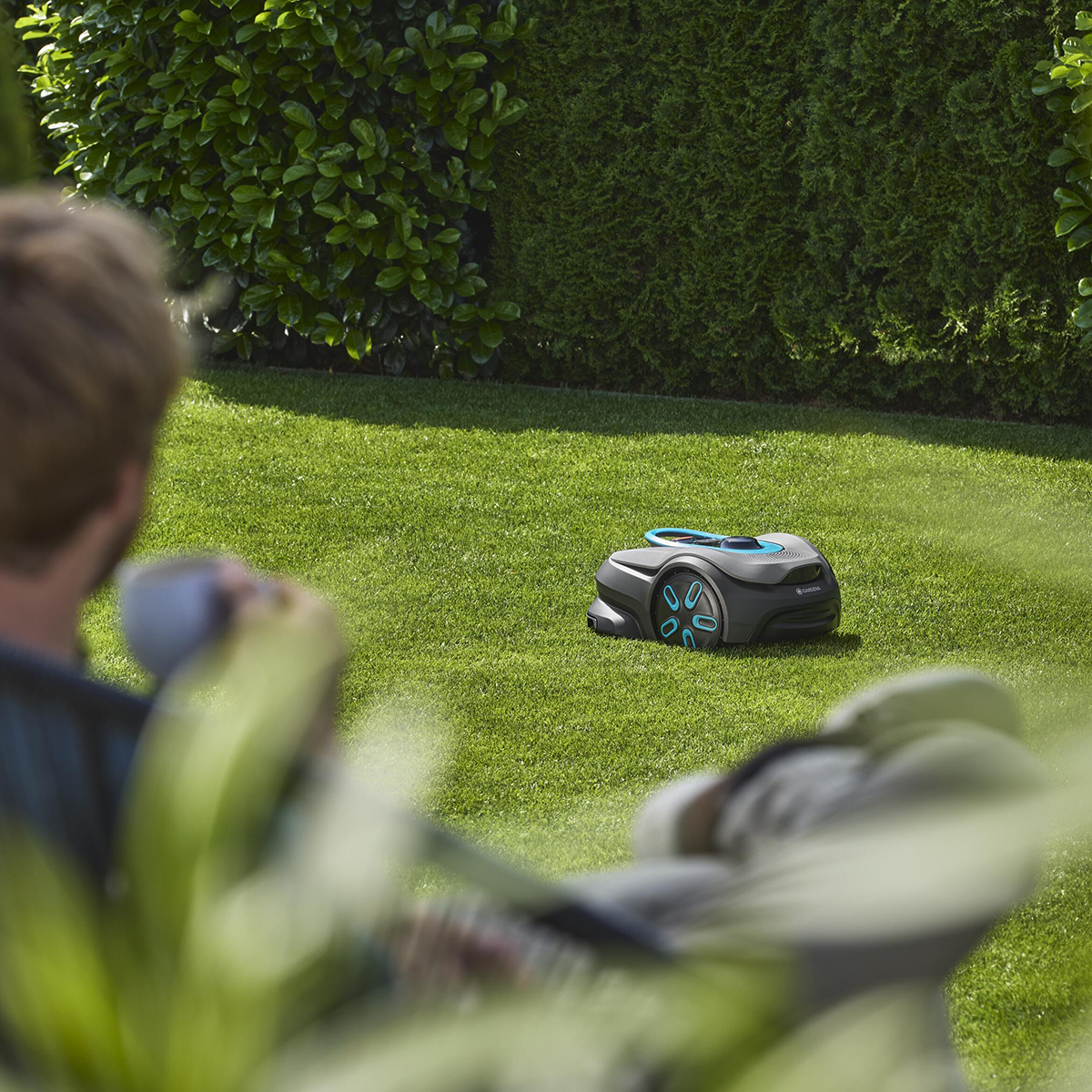Robotgräsklippare Gardena Smart Sileno Sense 600 Paket Med Storpack Reservblad & Robothus