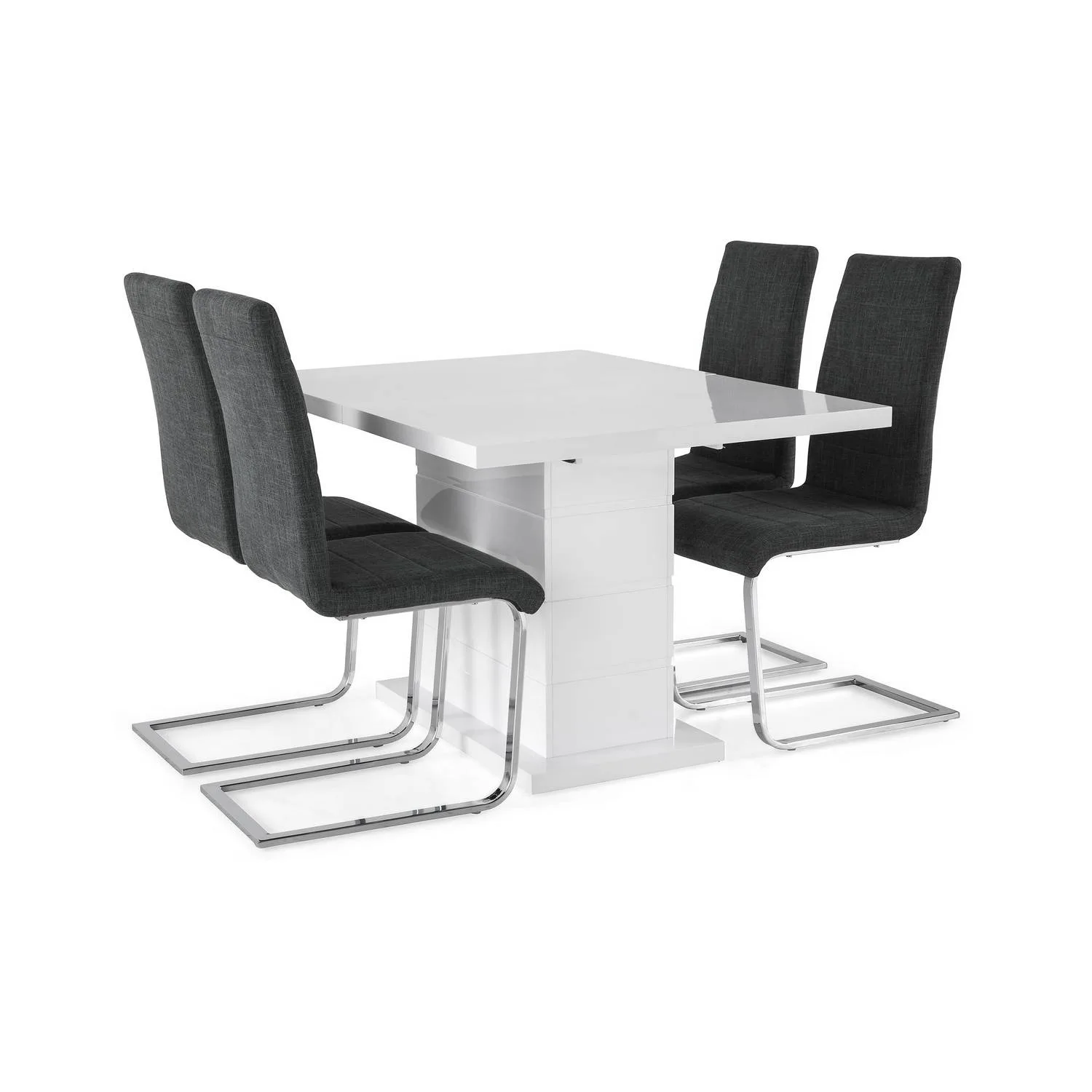 Matgrupp Concept 55 Ratliff Rektangulärt Matbord 120-160 cm Förlängningsbart med 4 Cibus Matstol