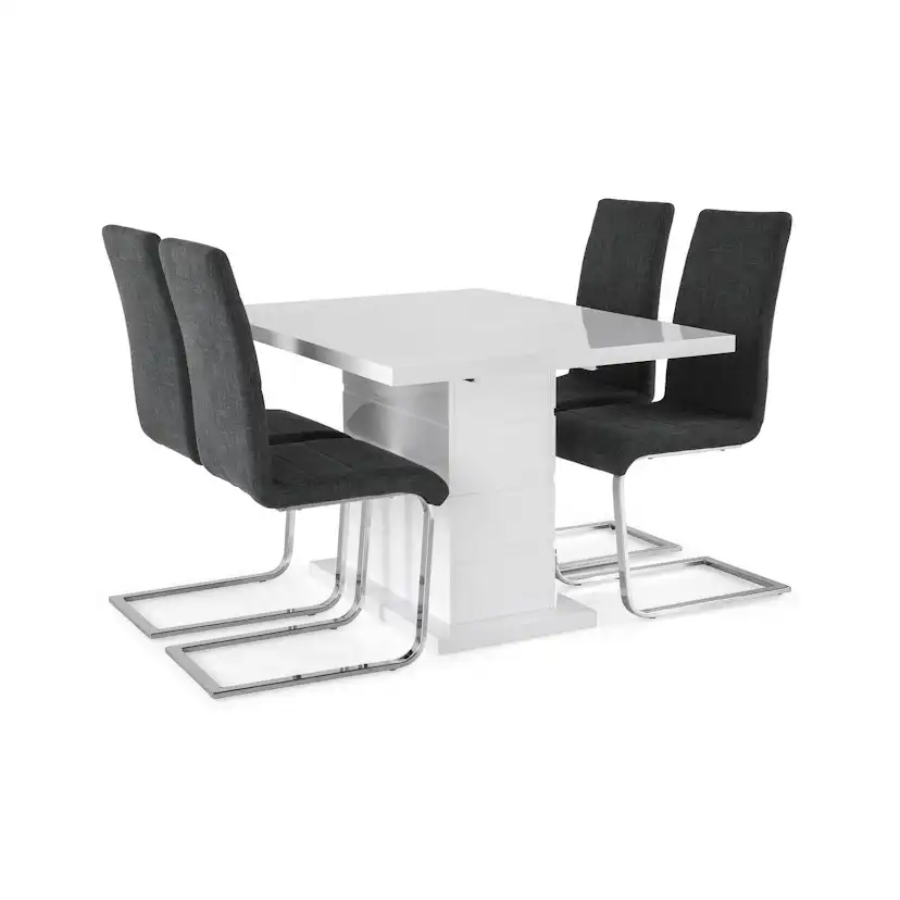 Matgrupp Concept 55 Ratliff Rektangulärt Matbord 120-160 cm Förlängningsbart med 4 Cibus Matstol