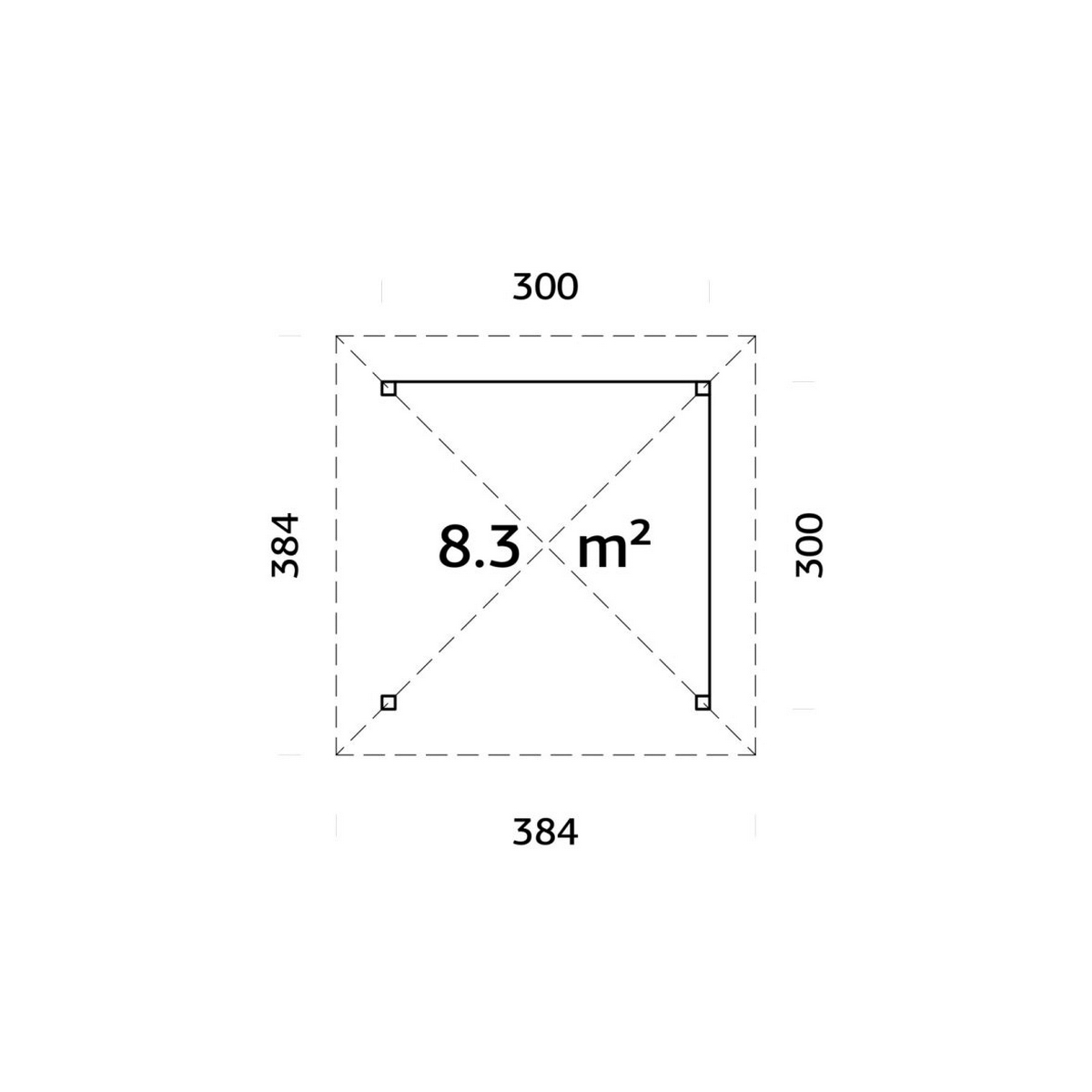 Paviljong Palmako Bianca 8,3 m2 Set 102
