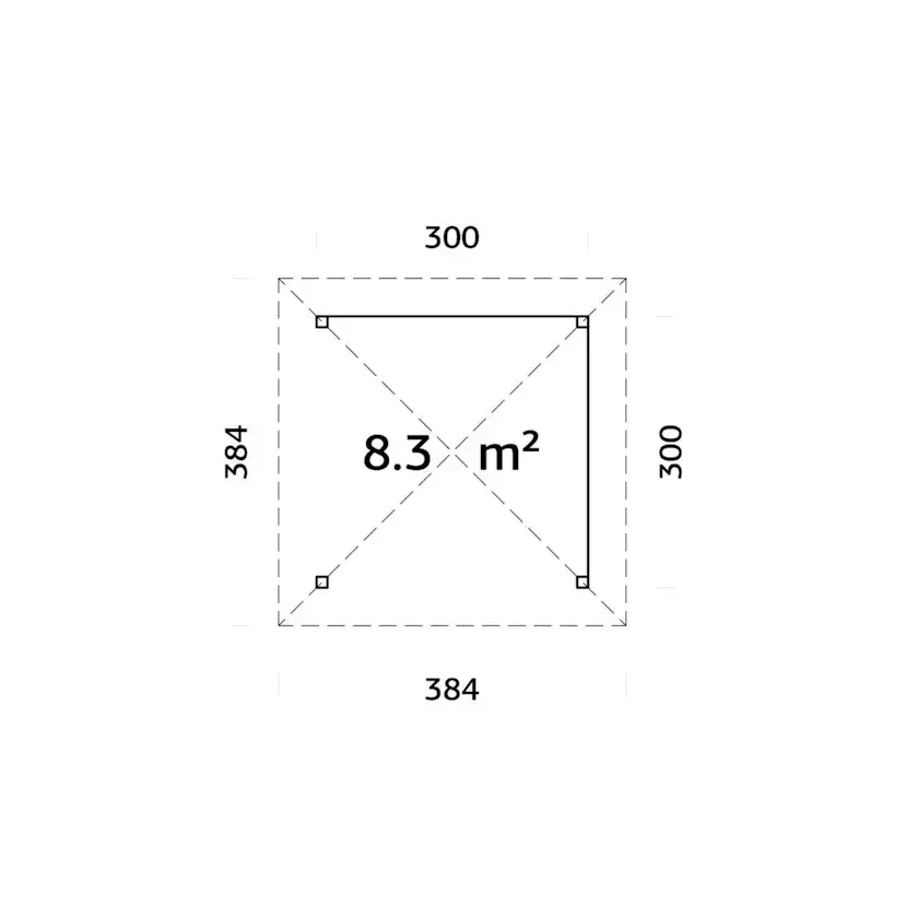 Paviljong Palmako Bianca 8,3 m2 Set 102