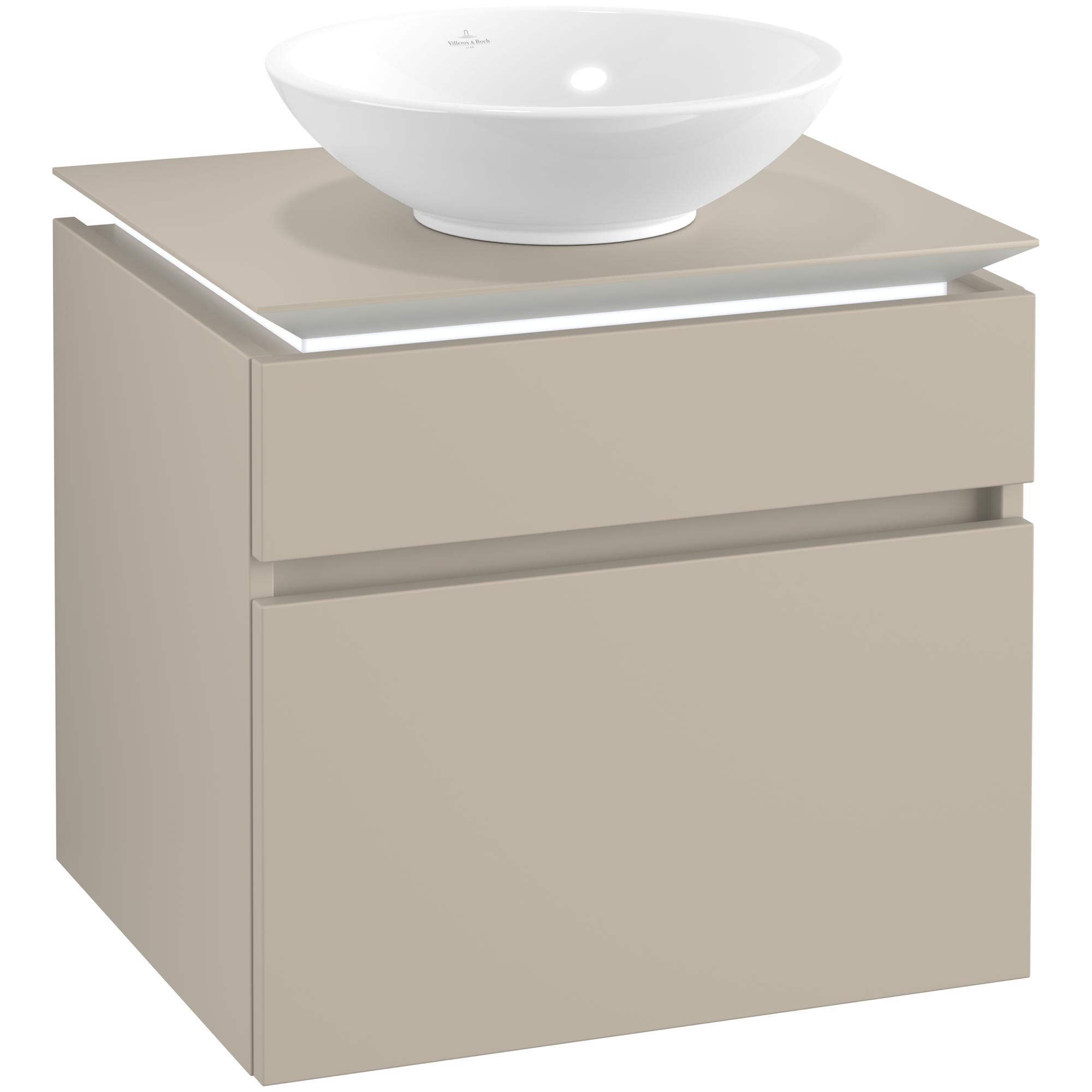 Tvättställsskåp Villeroy & Boch Legato 600 med 2 Lådor för Ytmonterat Tvättställ