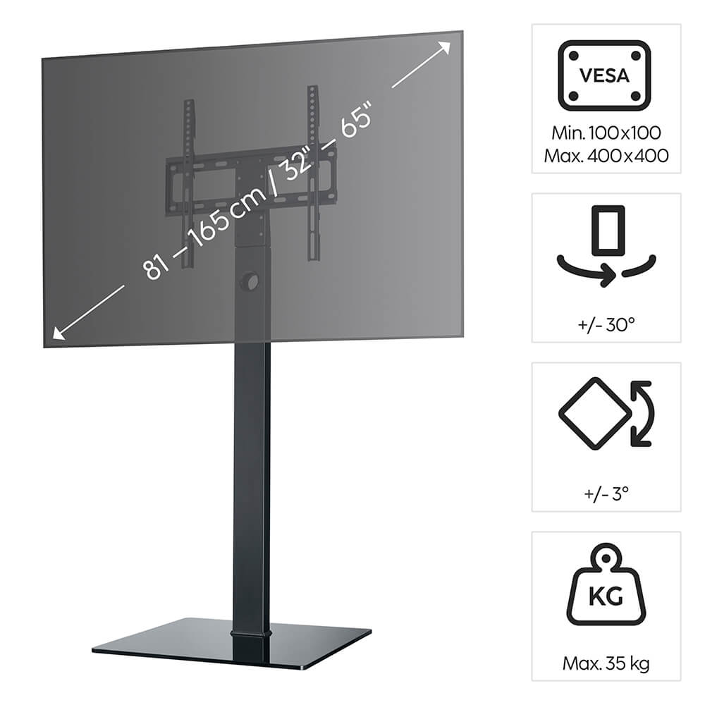 TV-stativ Hama Upp Till 65 tum VESA 400x400 Svart