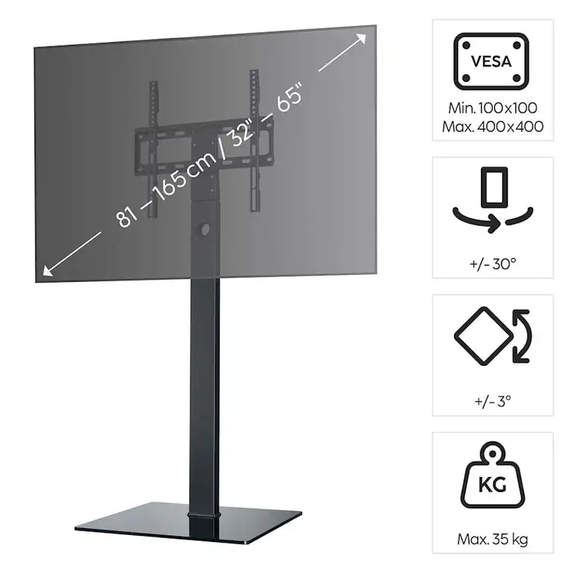 TV-stativ Hama Upp Till 65 tum VESA 400x400 Svart