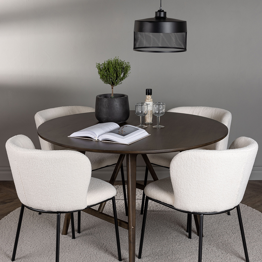 Matgrupp Venture Home Kaseidon Ø100 cm med 4 st Edina stolar
