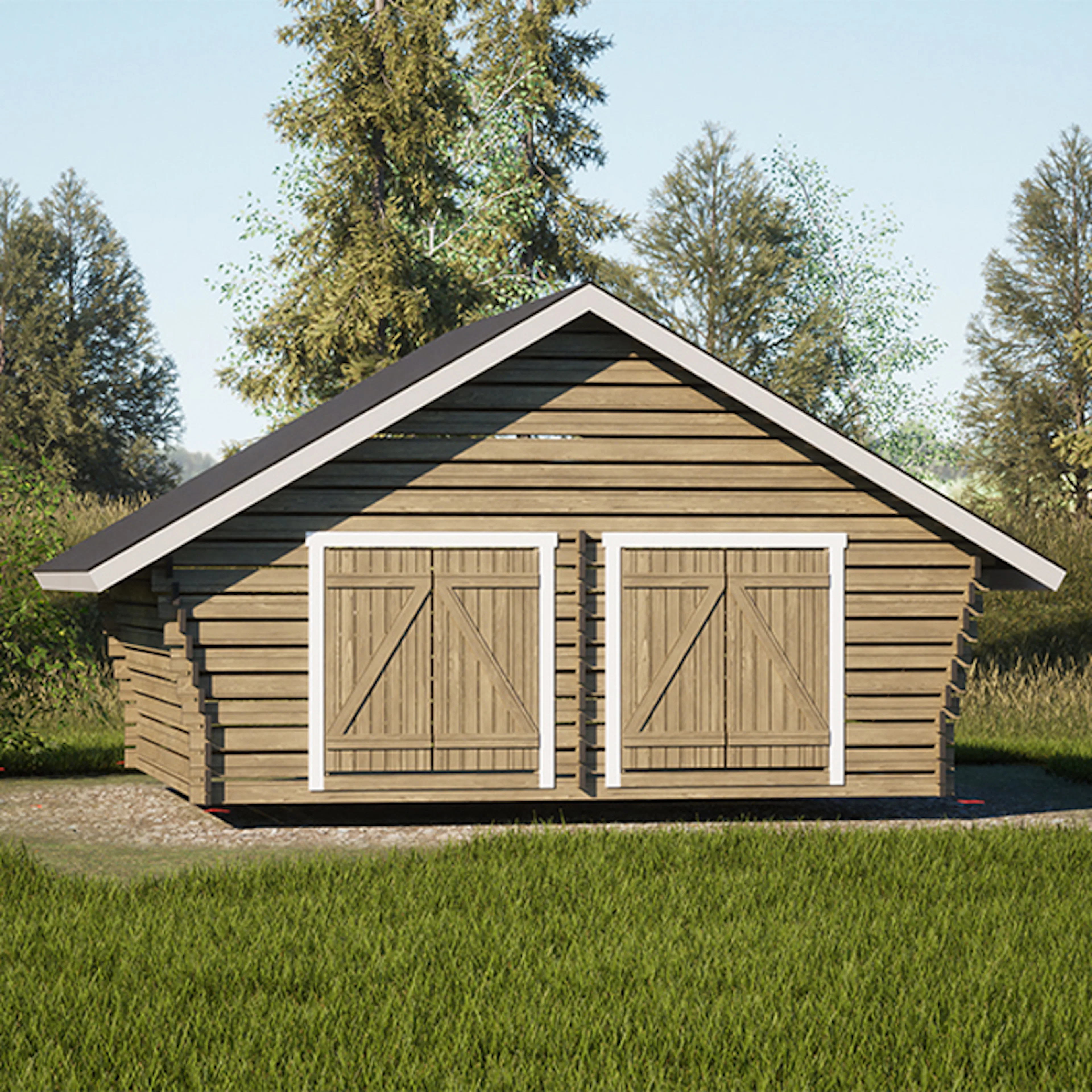 Timmerförråd LP Garden R-XXL (25m²) Med Springor