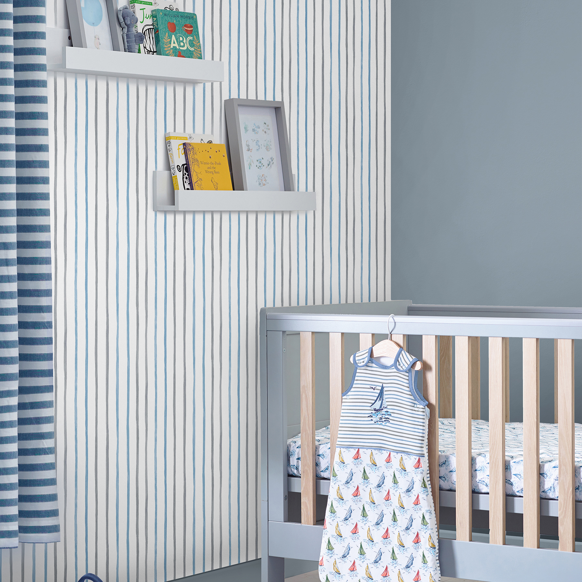 Tapet Laura Ashley Painterly Stripe Blå 119863