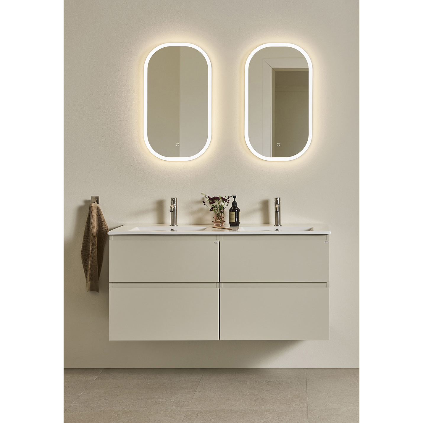 Tvättställsskåp Hafa Go Plus med Tvättställ Beige, B: 1210mm