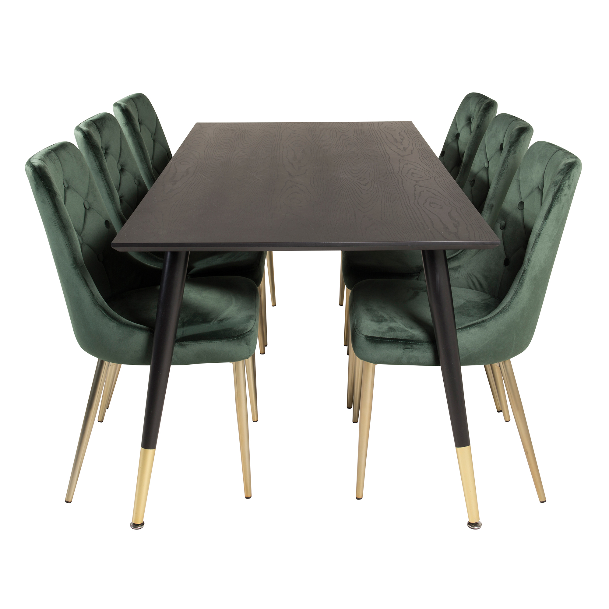 Matgrupp Venture Home Dipp med 6 Velvet Deluxe Stolar